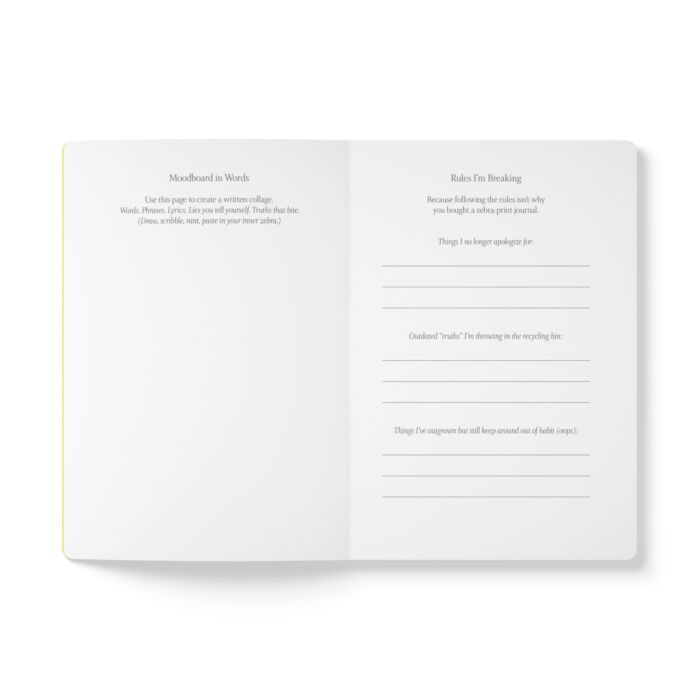 Animal Instincts Zebra Print Softcover Journal - Image 5